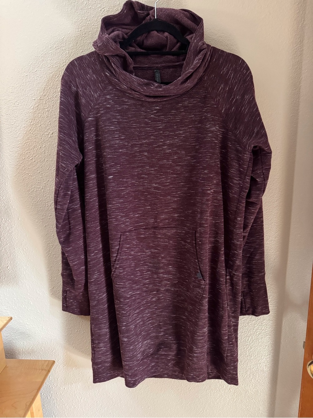 GAIAM Plum Heather Cowl-Neck Pullover